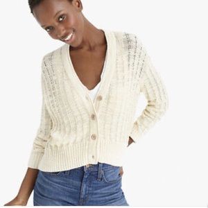 Cable knit  black v neck crop style cardigan
